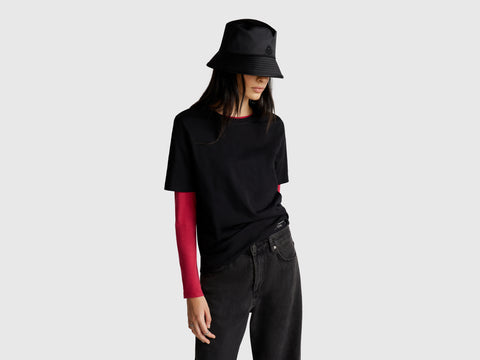 T-shirt de gola redonda em algodão flamé - ucb_image_F