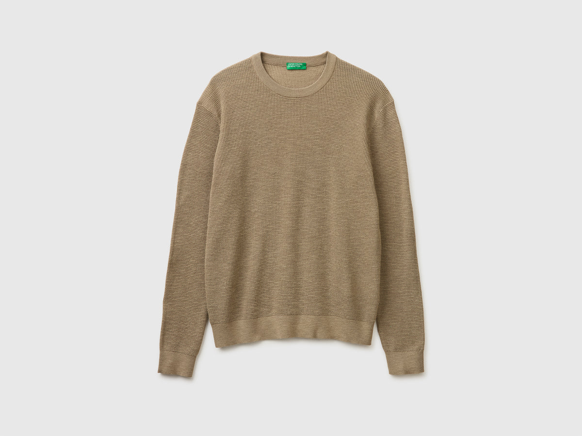 Crew neck sweater in linen blend - ucb_image_FS
