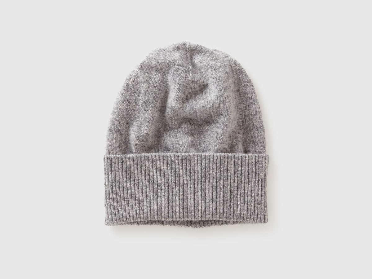 Gorro cinza mélange em pura lã Merino - ucb_image_FS