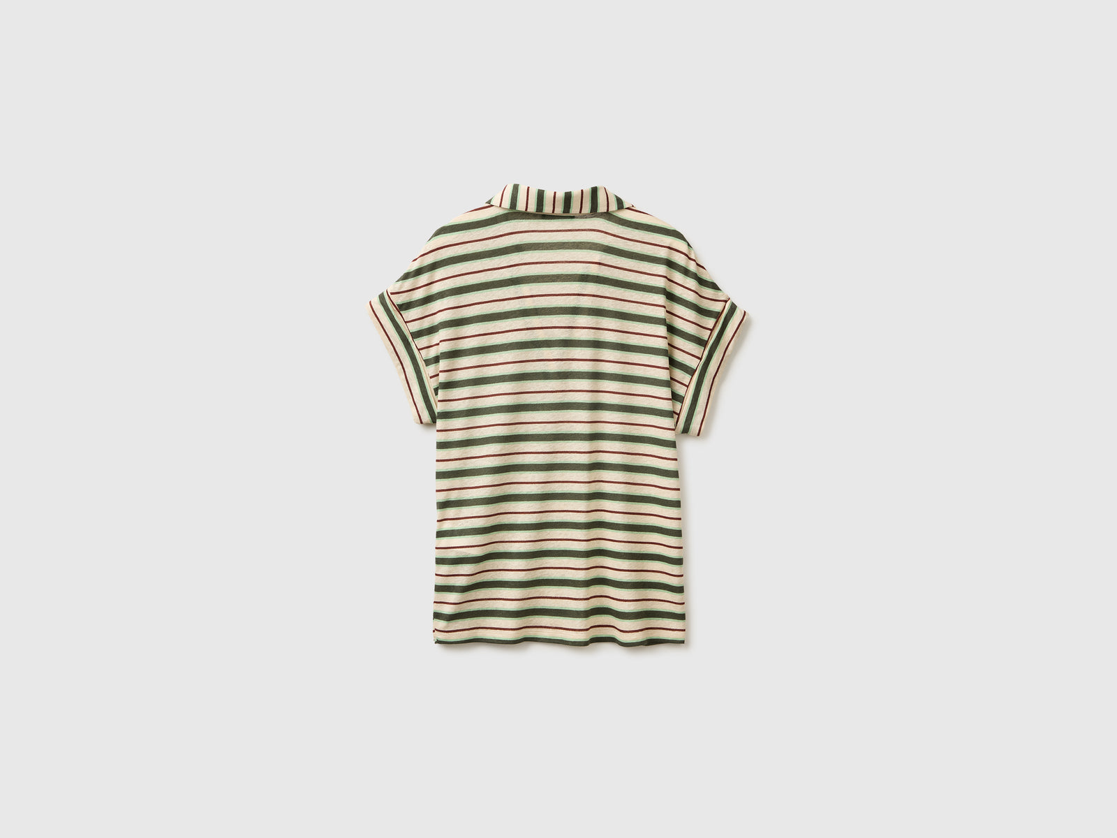T-shirt às riscas com gola tipo polo - ucb_image_BS