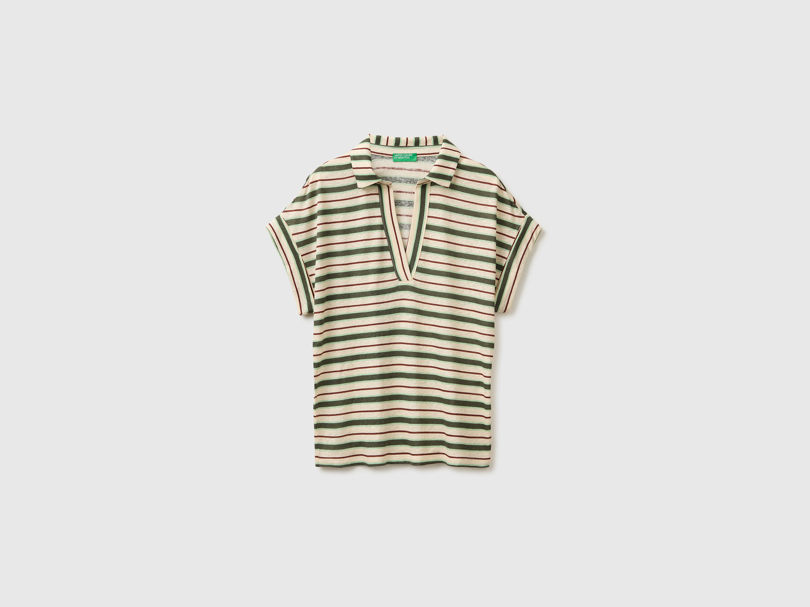 T-shirt às riscas com gola tipo polo - ucb_image_FS