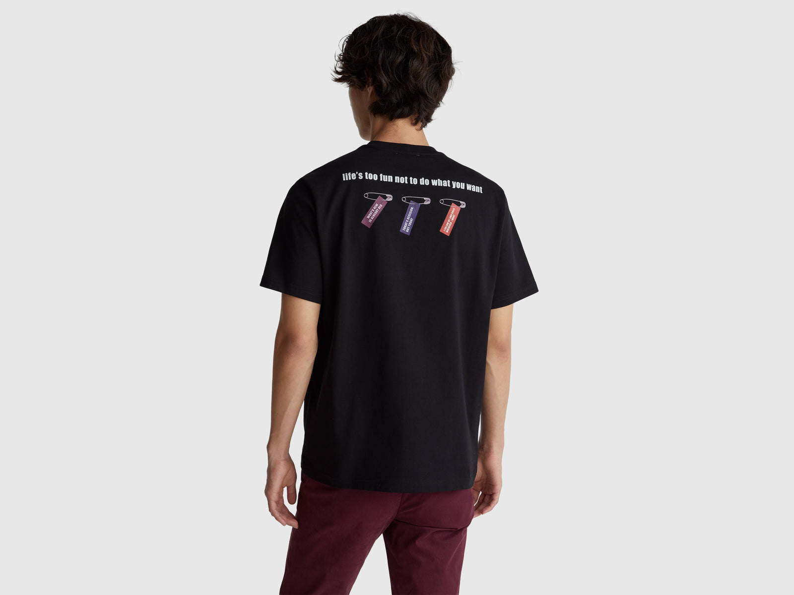 T-shirt relaxed fit com estampa à frente e atrás - ucb_image_B