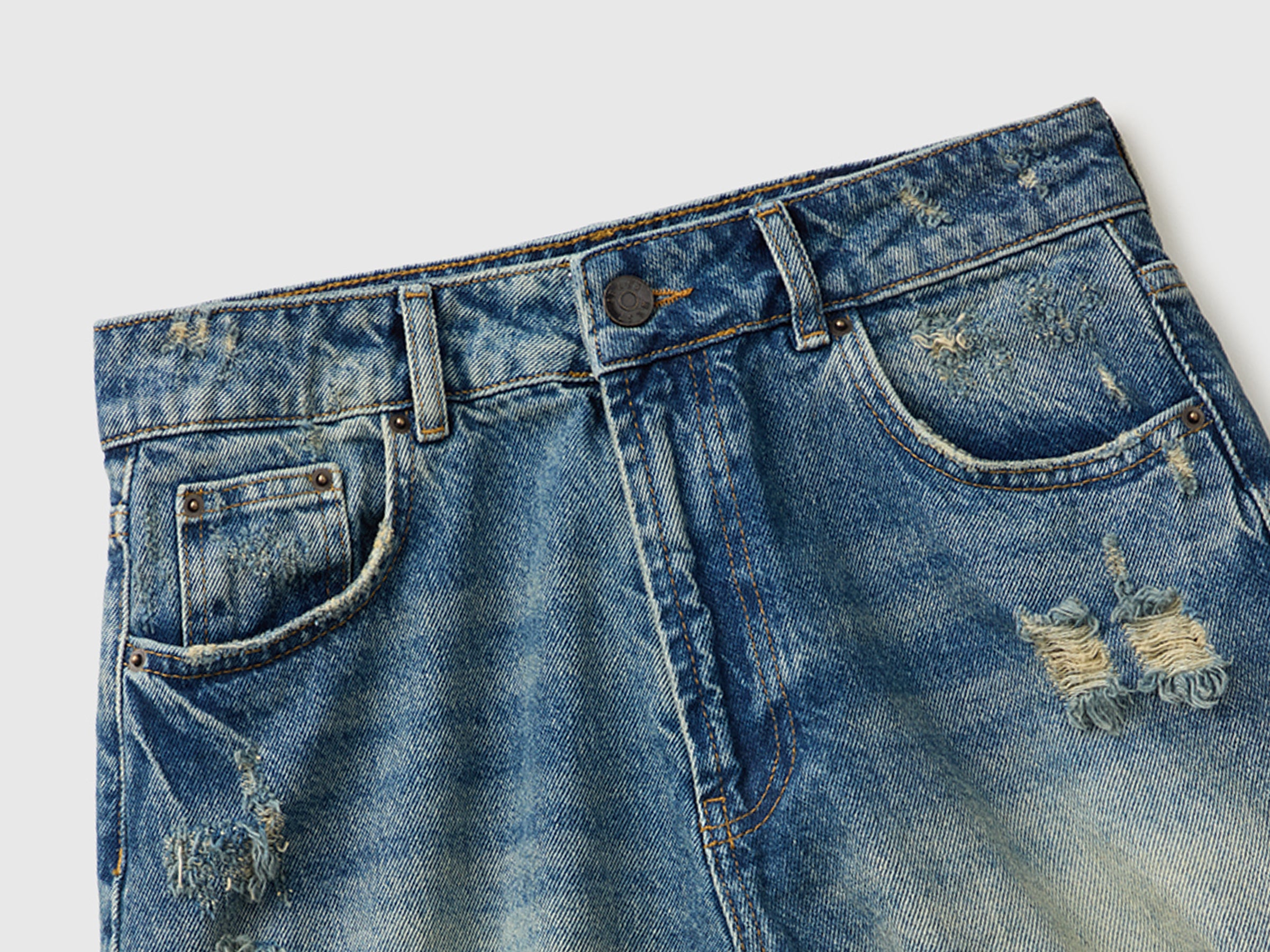 Shorts de jeans com franjas - ucb_image_FY
