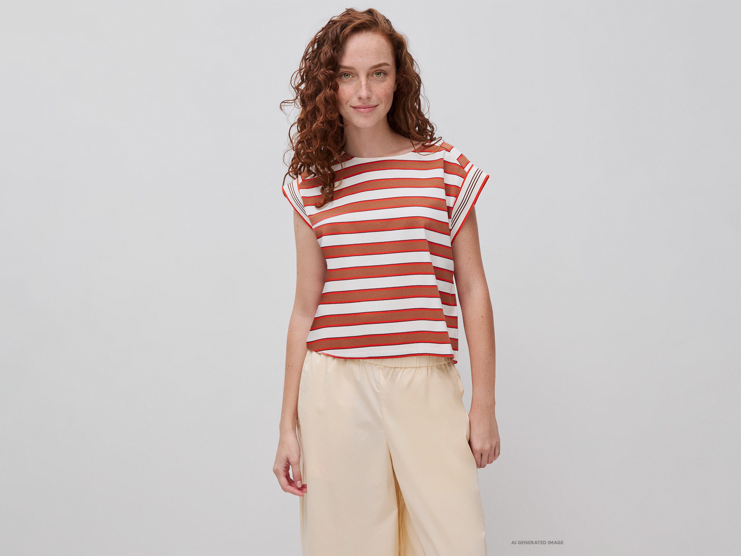 T-shirt sem mangas às riscas - ucb_image_F