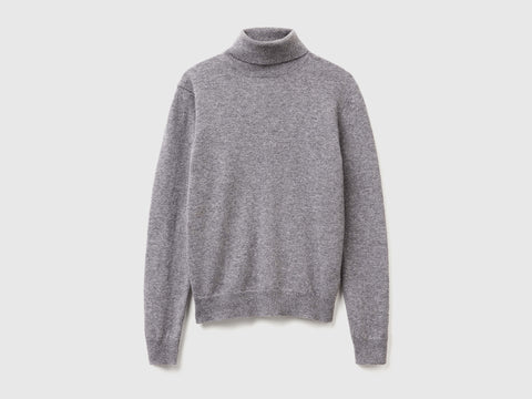 Camisola de gola alta cinzento rato em pura lã Merino - ucb_image_FS