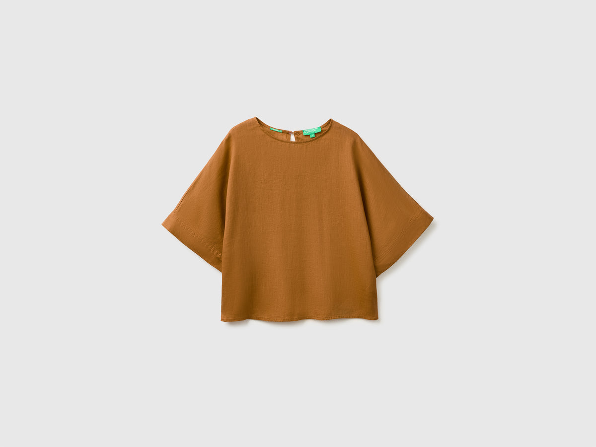 Blusa de gola redonda em linho puro - ucb_image_FS