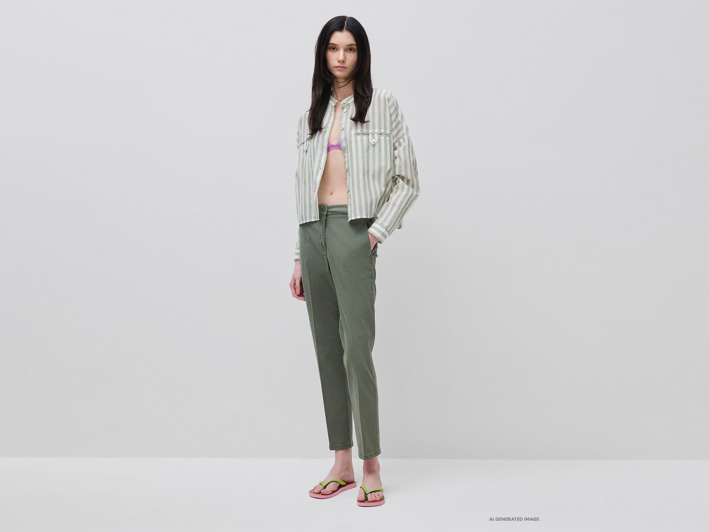 Camisa às riscas com gola coreana - ucb_image_FY
