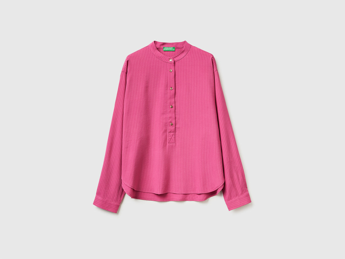 Blusa às riscas com gola coreana - ucb_image_FS