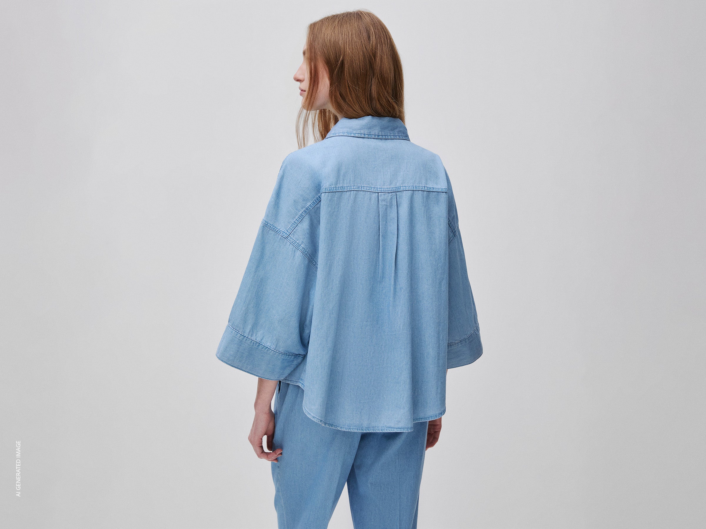 Camisa evasé em chambray - ucb_image_B