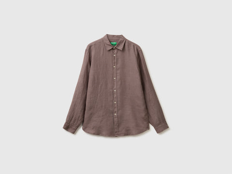 Brown pure linen shirt - ucb_image_FS
