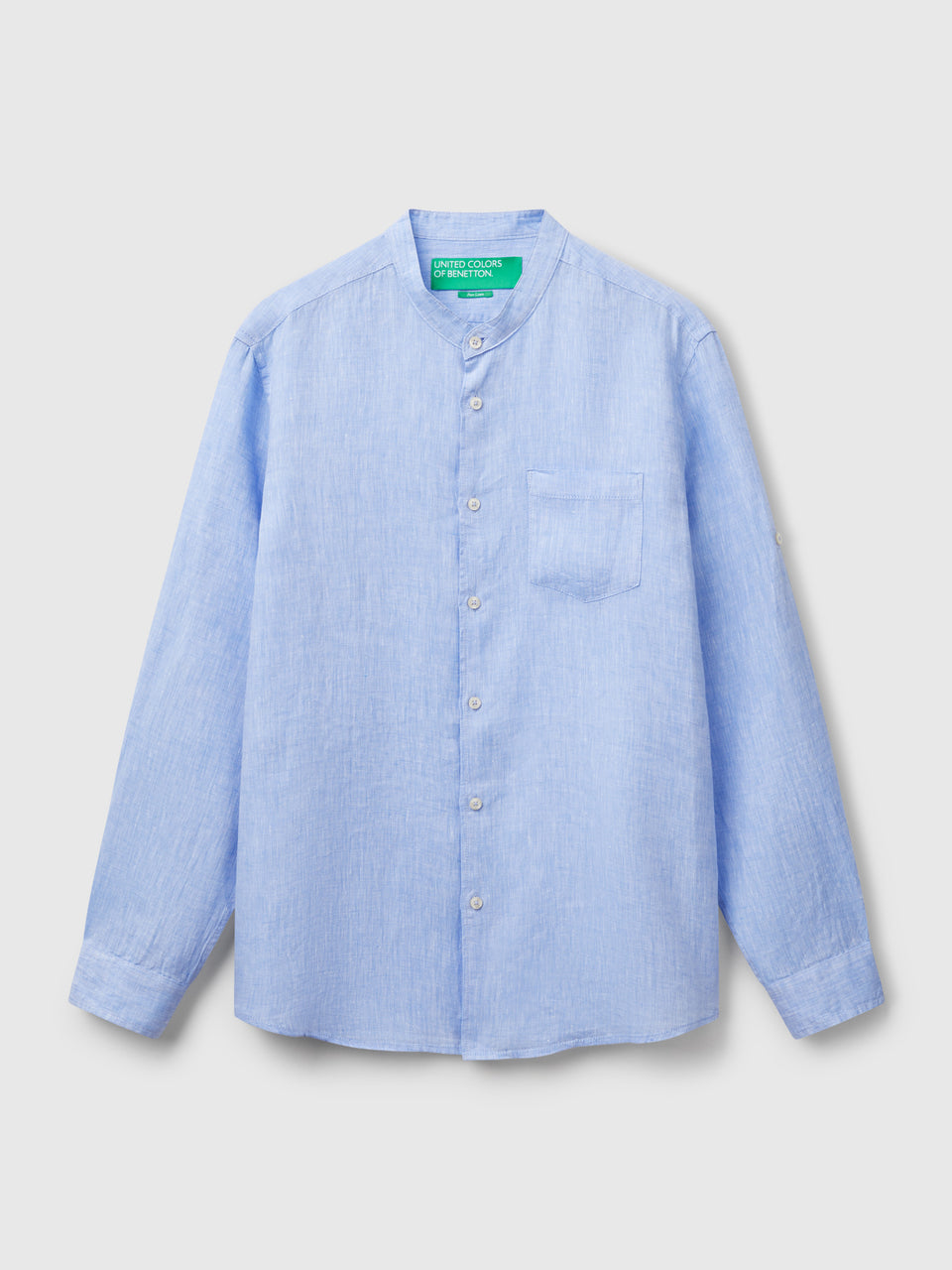 Linen short with Mandarin collar - ucb_image_FS