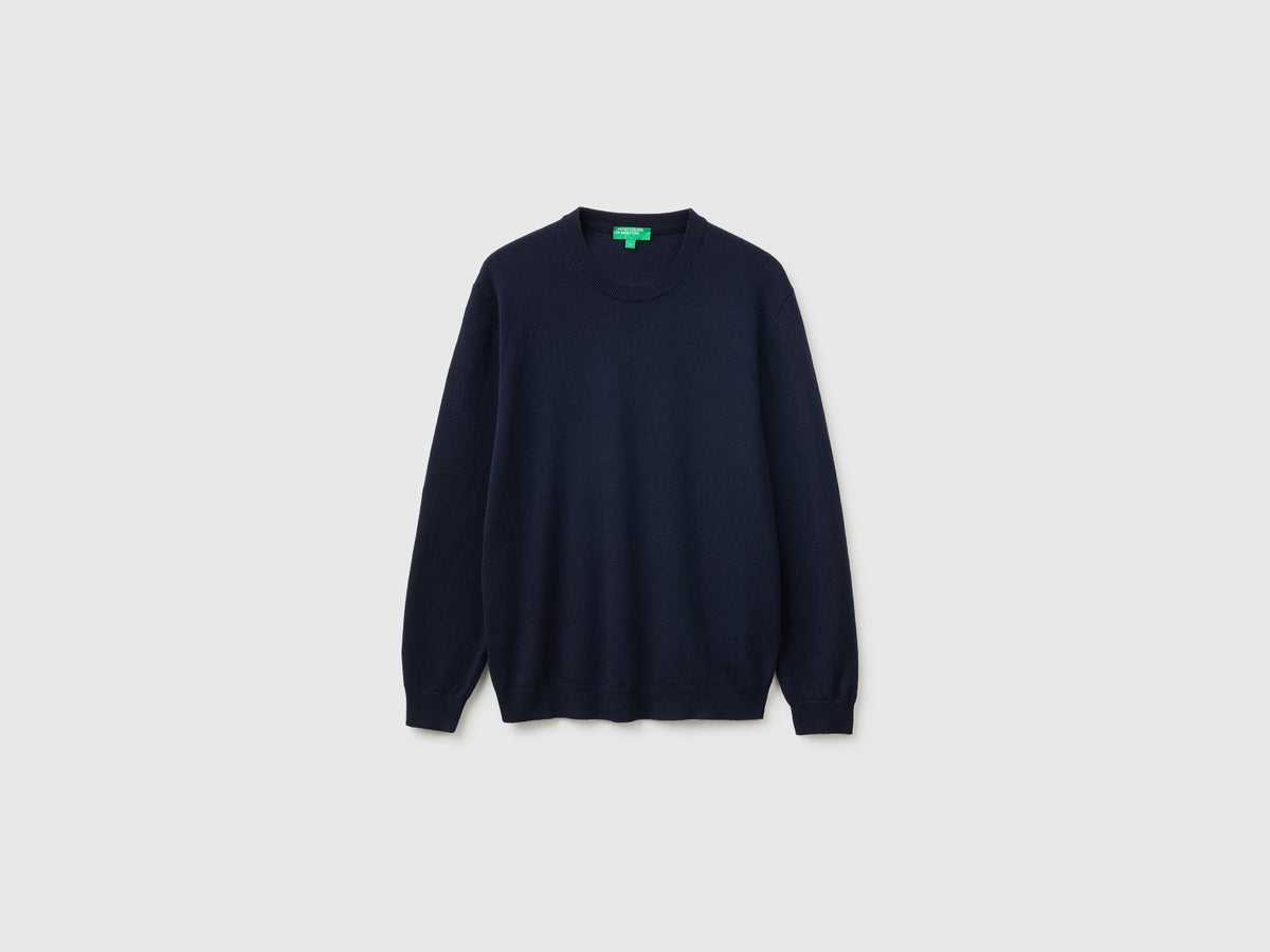 Camisola azul da meia-noite em pura lã Merino - ucb_image_FS