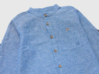 Camisa de gola coreana em mistura de linho - ucb_image_DS1
