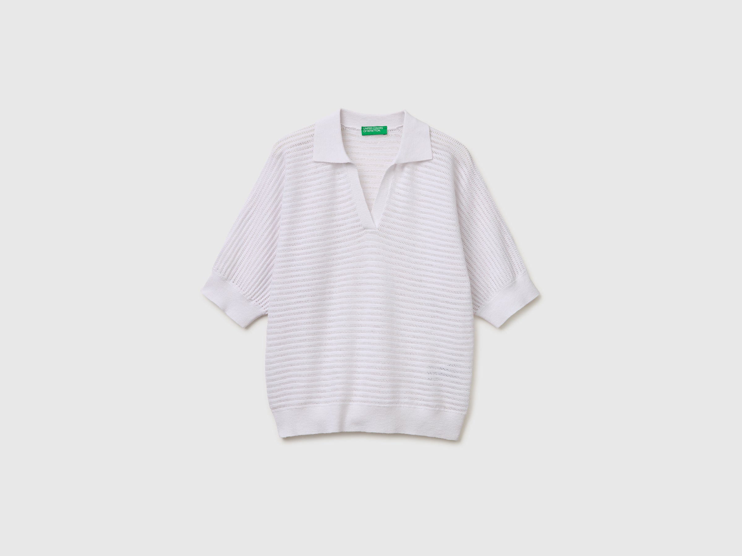 Perforated polo shirt in linen blend - ucb_image_FS