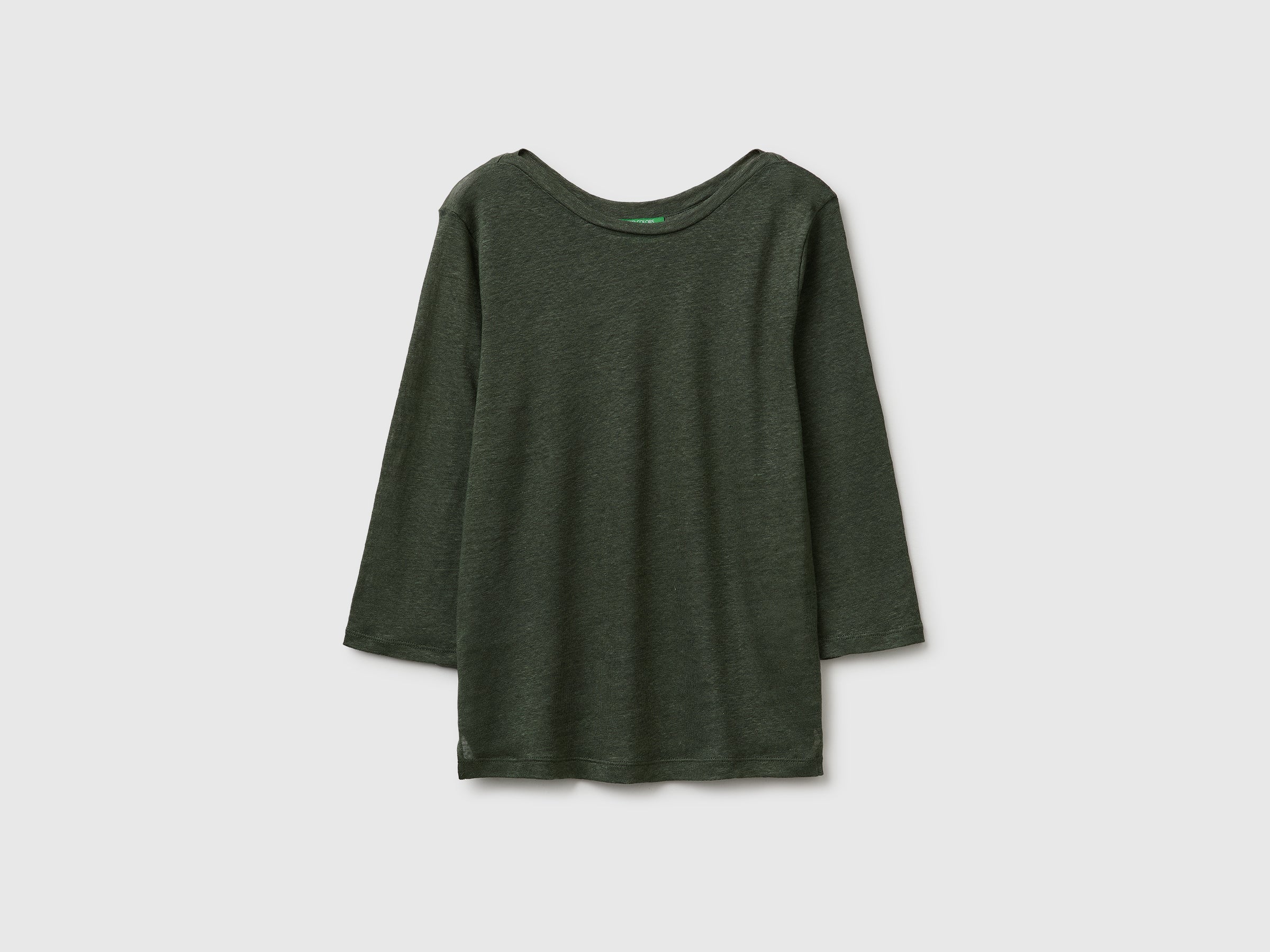 Boat-neck T-shirt in pure linen - ucb_image_FS