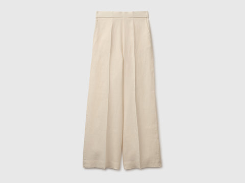 Palazzo trousers in 100% linen - ucb_image_FS