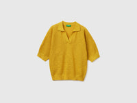 Perforated polo shirt in linen blend - ucb_image_FS
