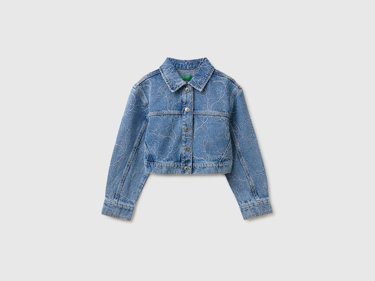 Embroidered denim crop jacket - ucb_image_FS