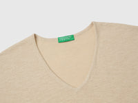 V-neck sweater in linen blend - ucb_image_DS1