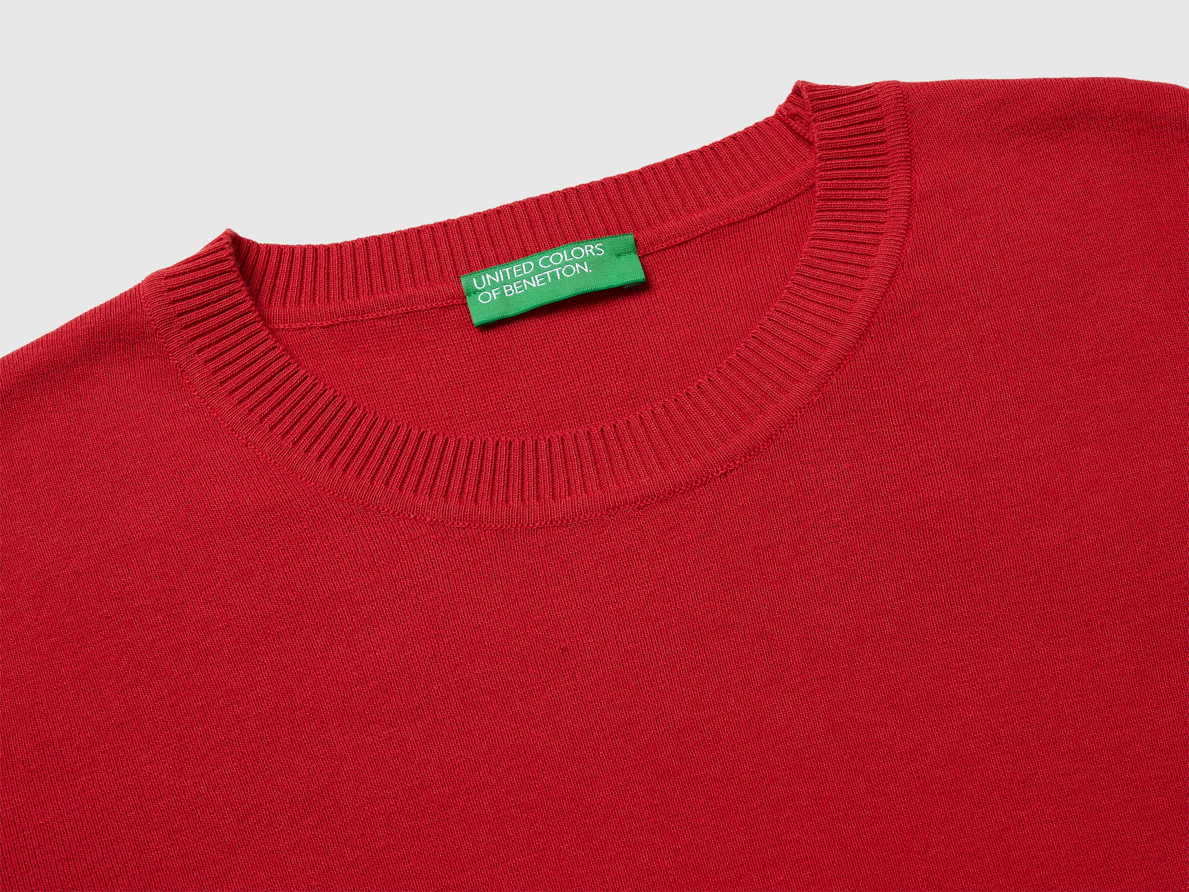 Strawberry red sweater in tricot cotton - ucb_image_DS1