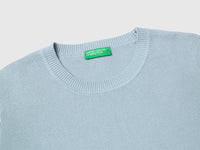 Light blue sweater in tricot cotton - ucb_image_DS1