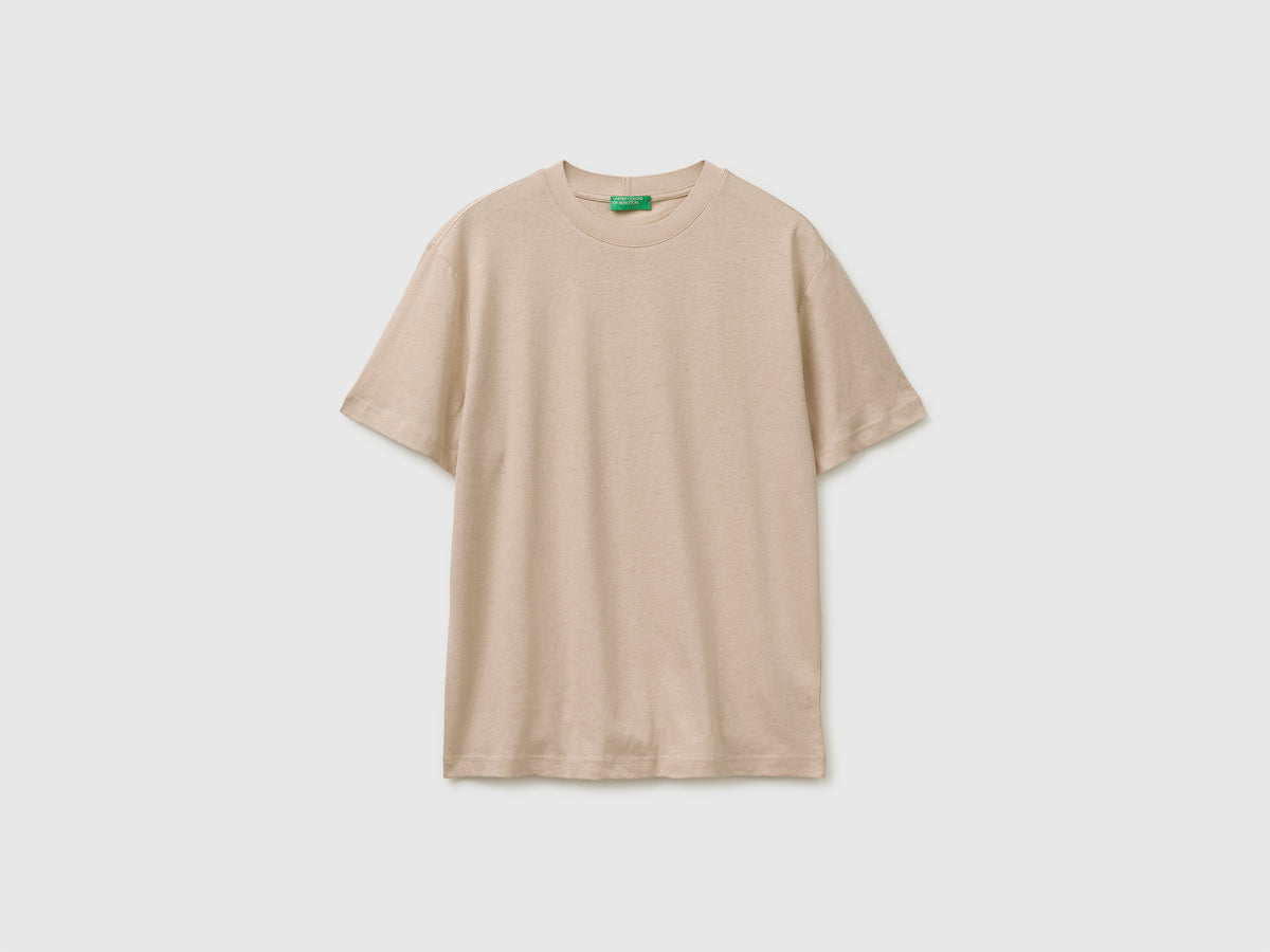 Crew neck T-shirt in linen blend - ucb_image_FS