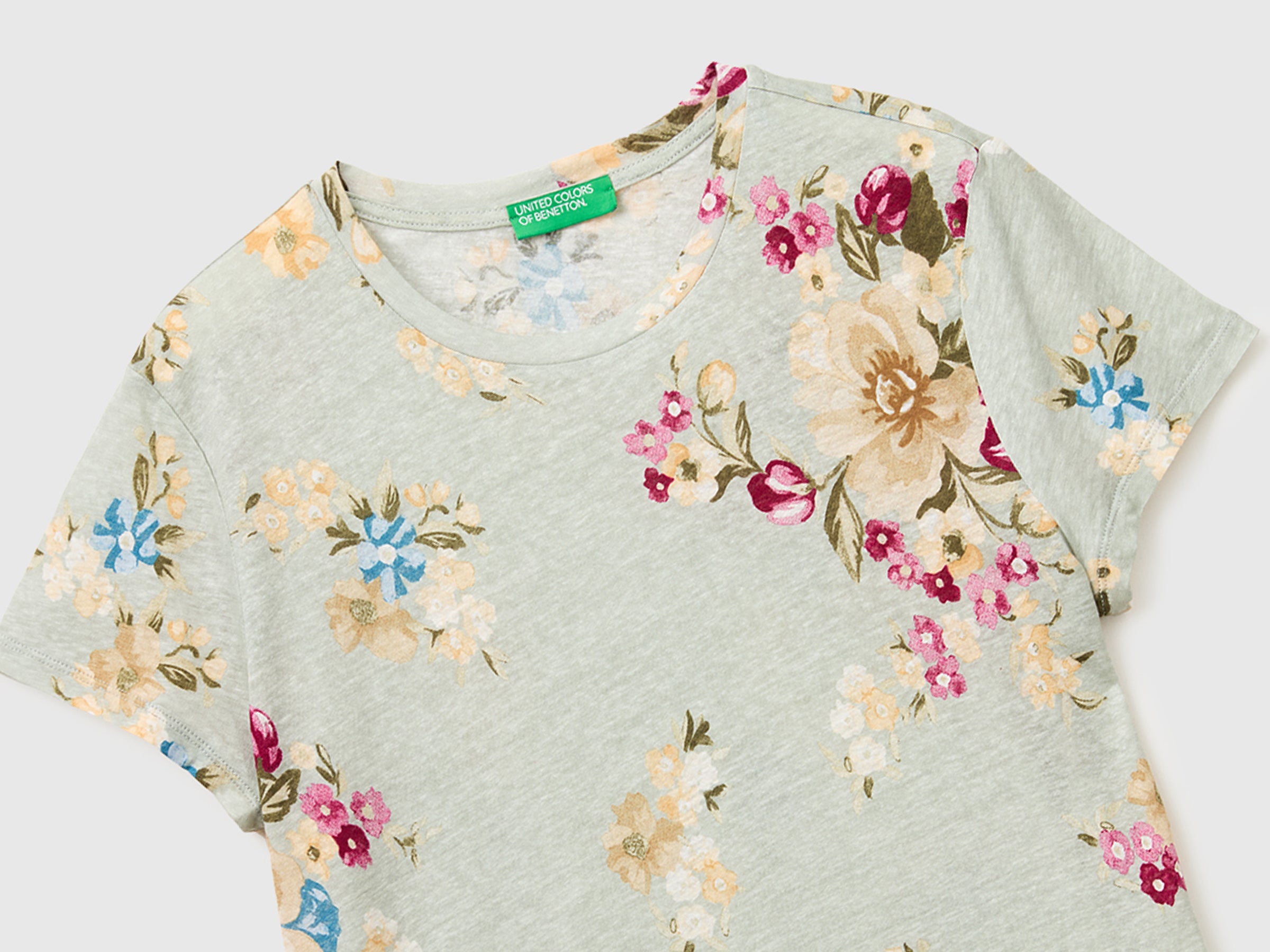 Floral linen blend T-shirt - ucb_image_DS1