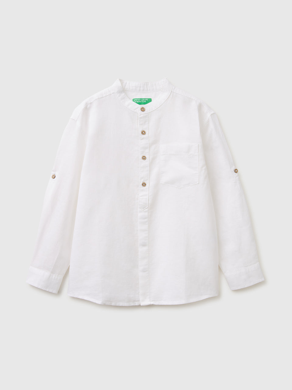 Linen blend mandarin collar shirt - ucb_image_FS