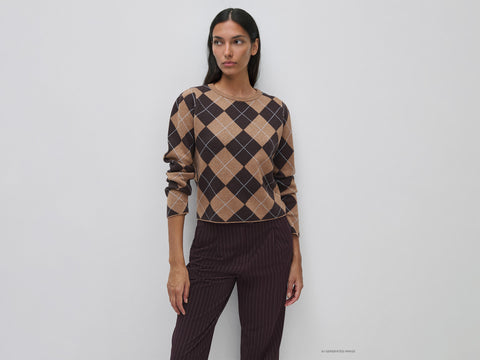 Camisola de gola redonda aos losangos - ucb_image_F