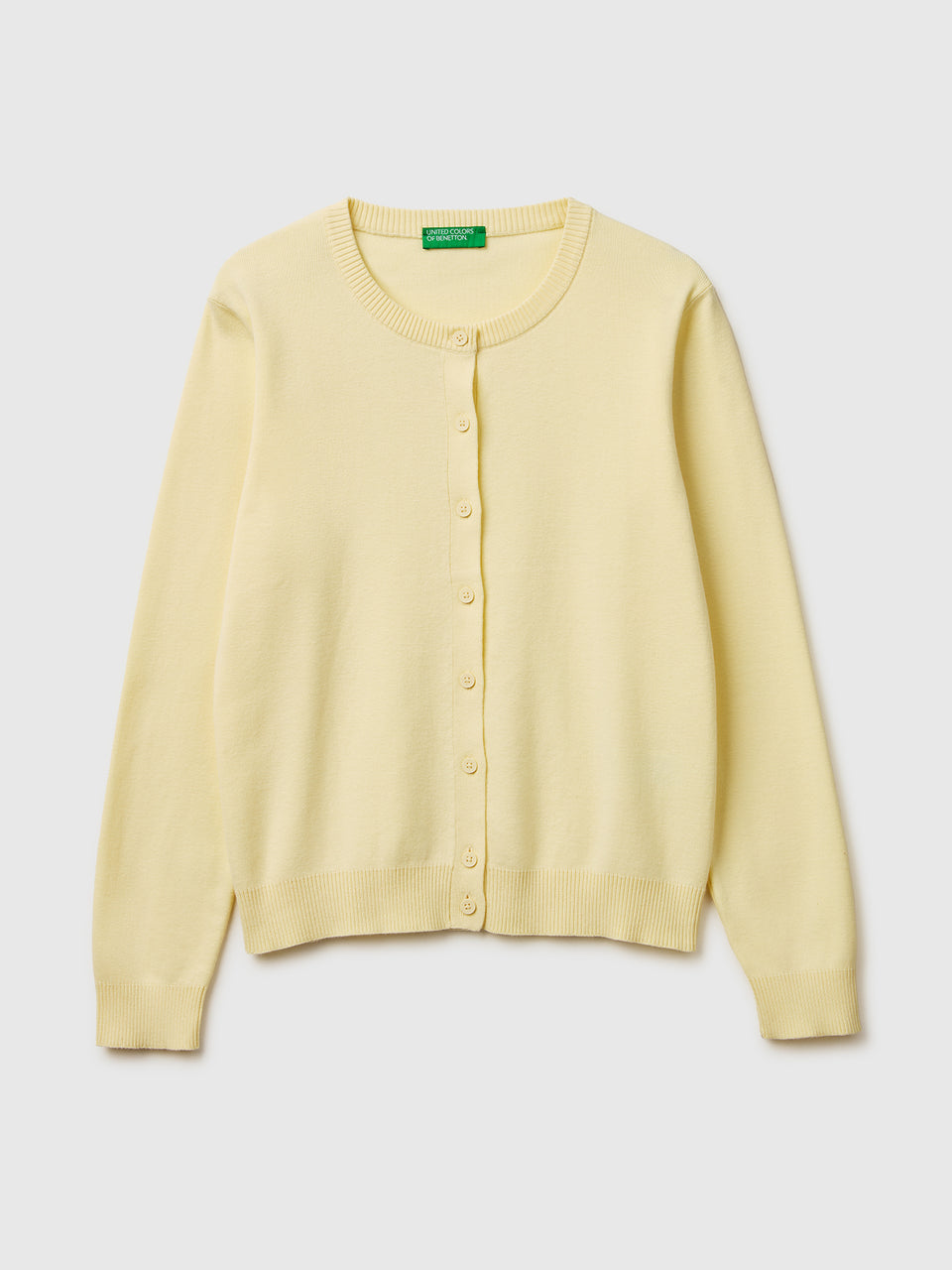 Cardigã amarelo claro em algodão tricot - ucb_image_FS