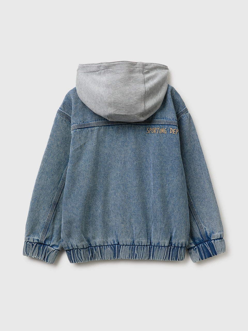 Bomber em denim com capuz em felpo - ucb_image_BS