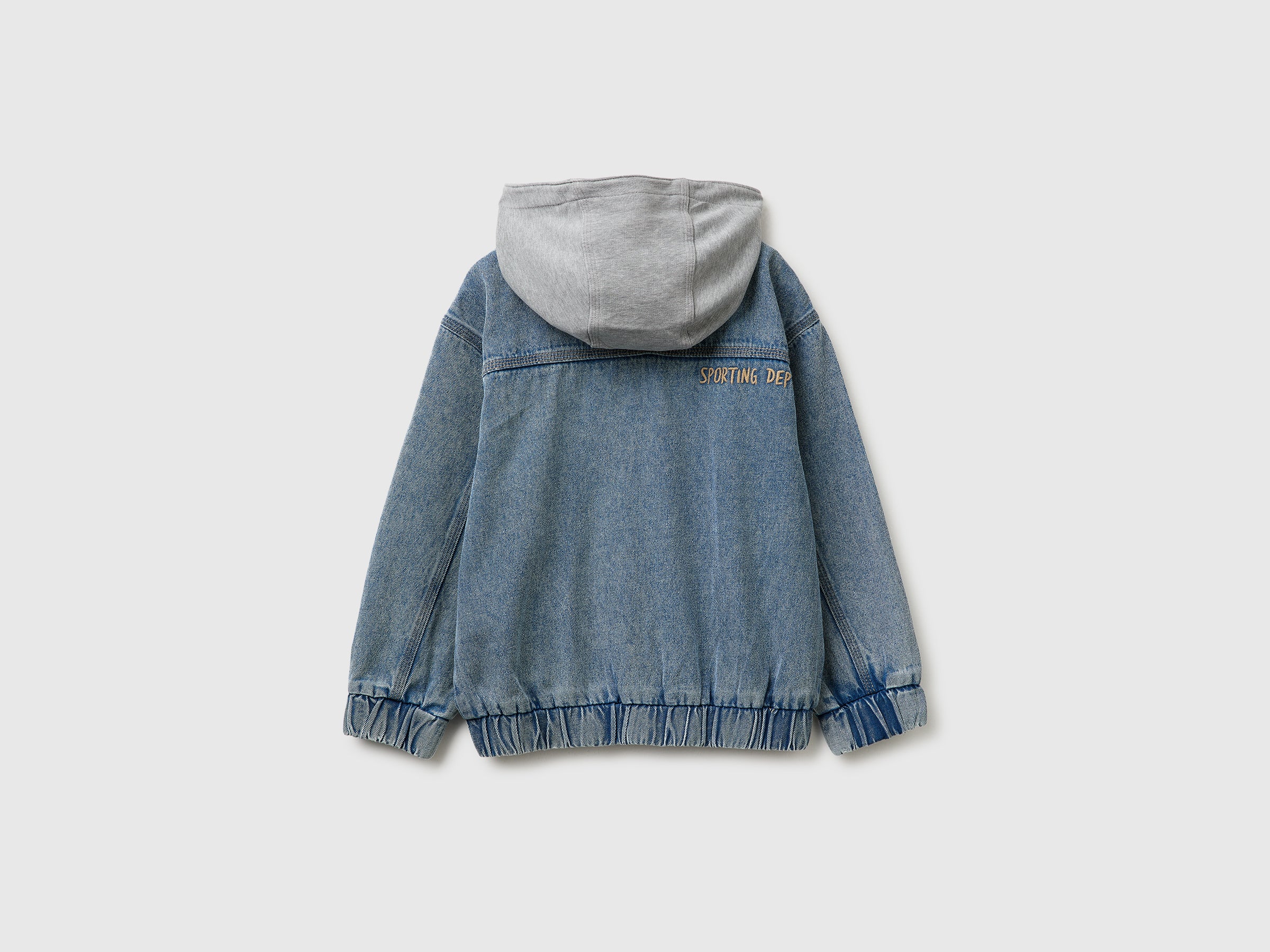 Bomber em denim com capuz em felpo - ucb_image_BS