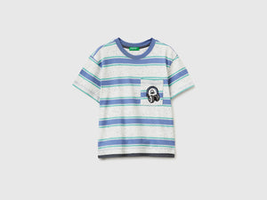 Striped T-shirt with patch