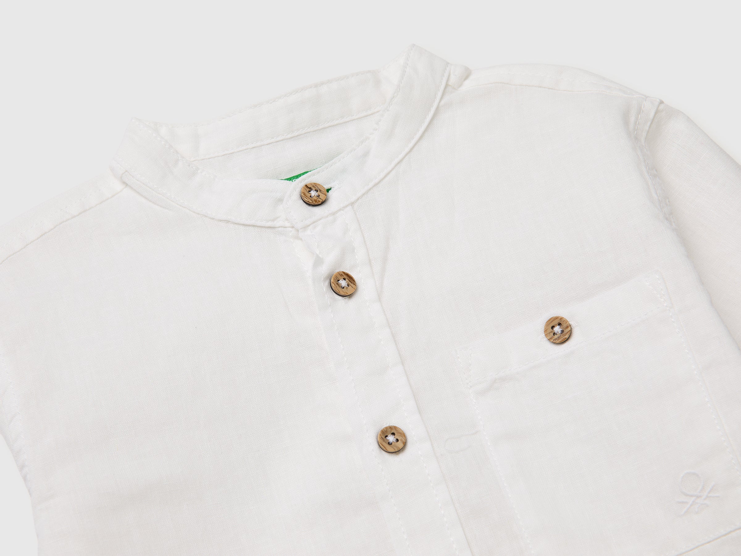 Camisa de gola coreana em mistura de linho - ucb_image_DS1