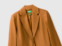 Blazer de abotoadura simples em linho puro - ucb_image_FY