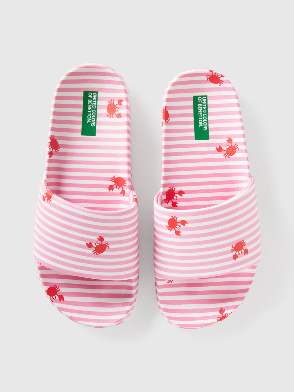Chinelos às riscas rosa com caranguejos - ucb_image_BS