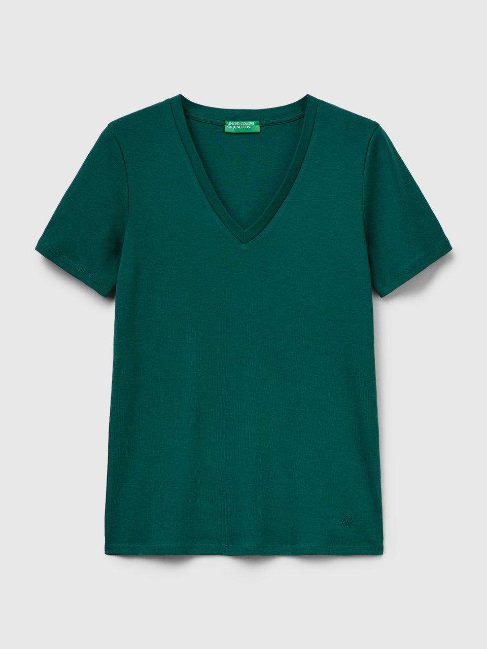 T-shirt em algodão puro com decote em V - ucb_image_FS