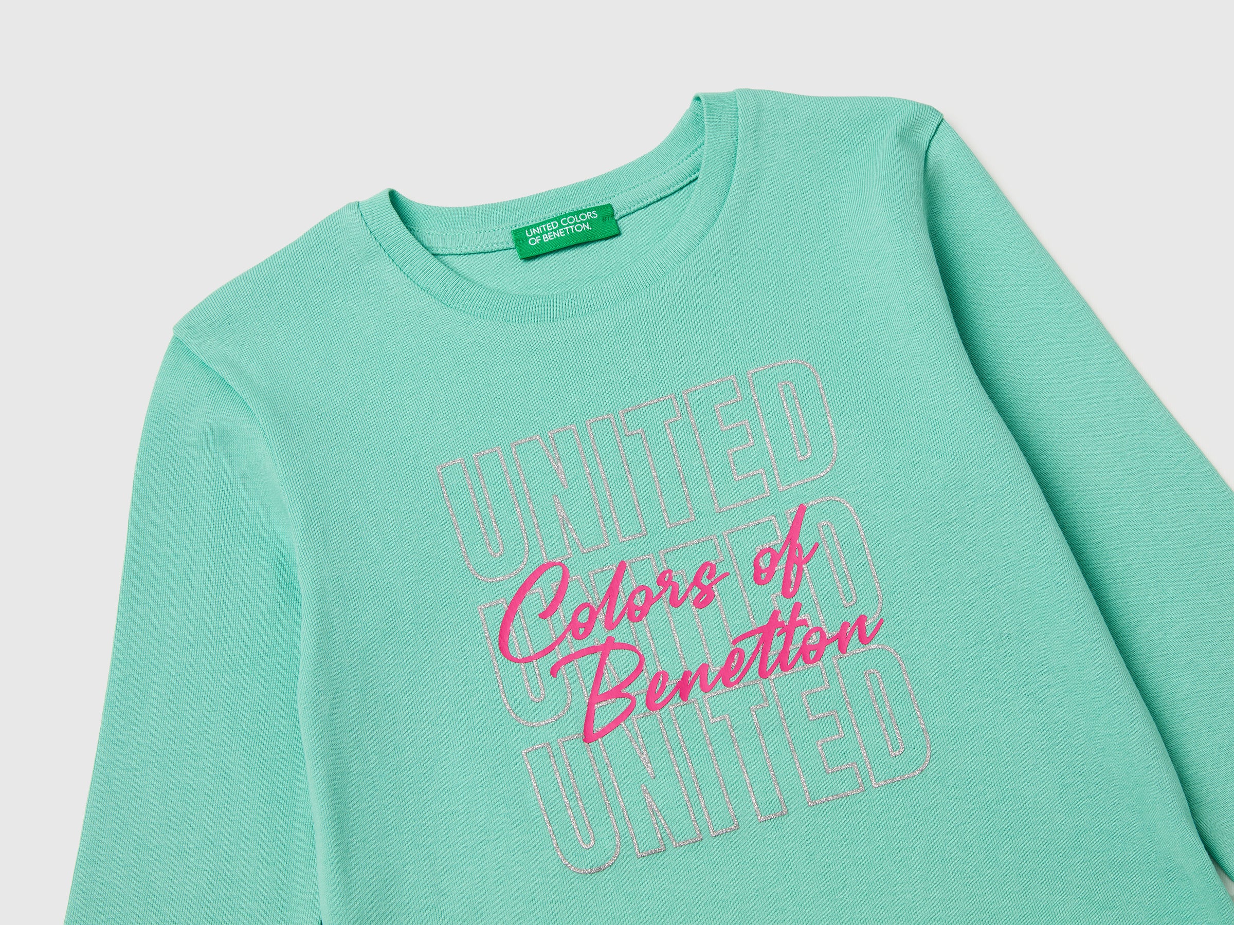 T-shirt with glittery logo in organic cotton - ucb_image_DS1