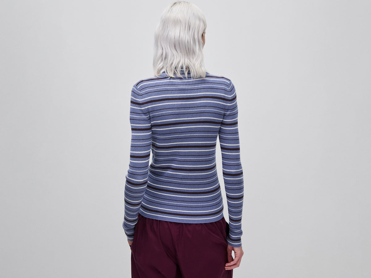 Camisola de gola alta canelada em mistura de seda e lã - ucb_image_B