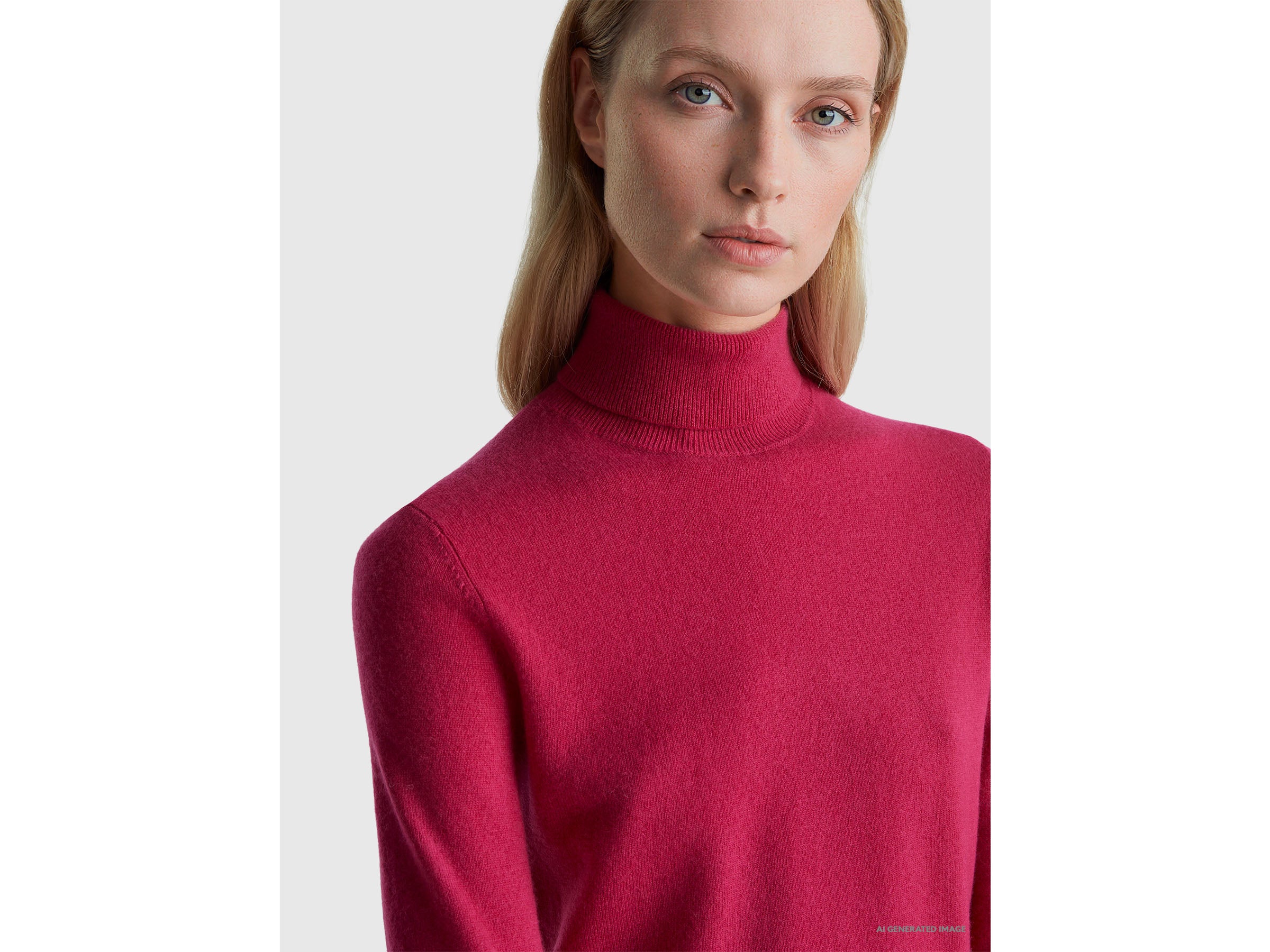 Camisola de gola alta fúcsia em pura lã Merino - ucb_image_FY