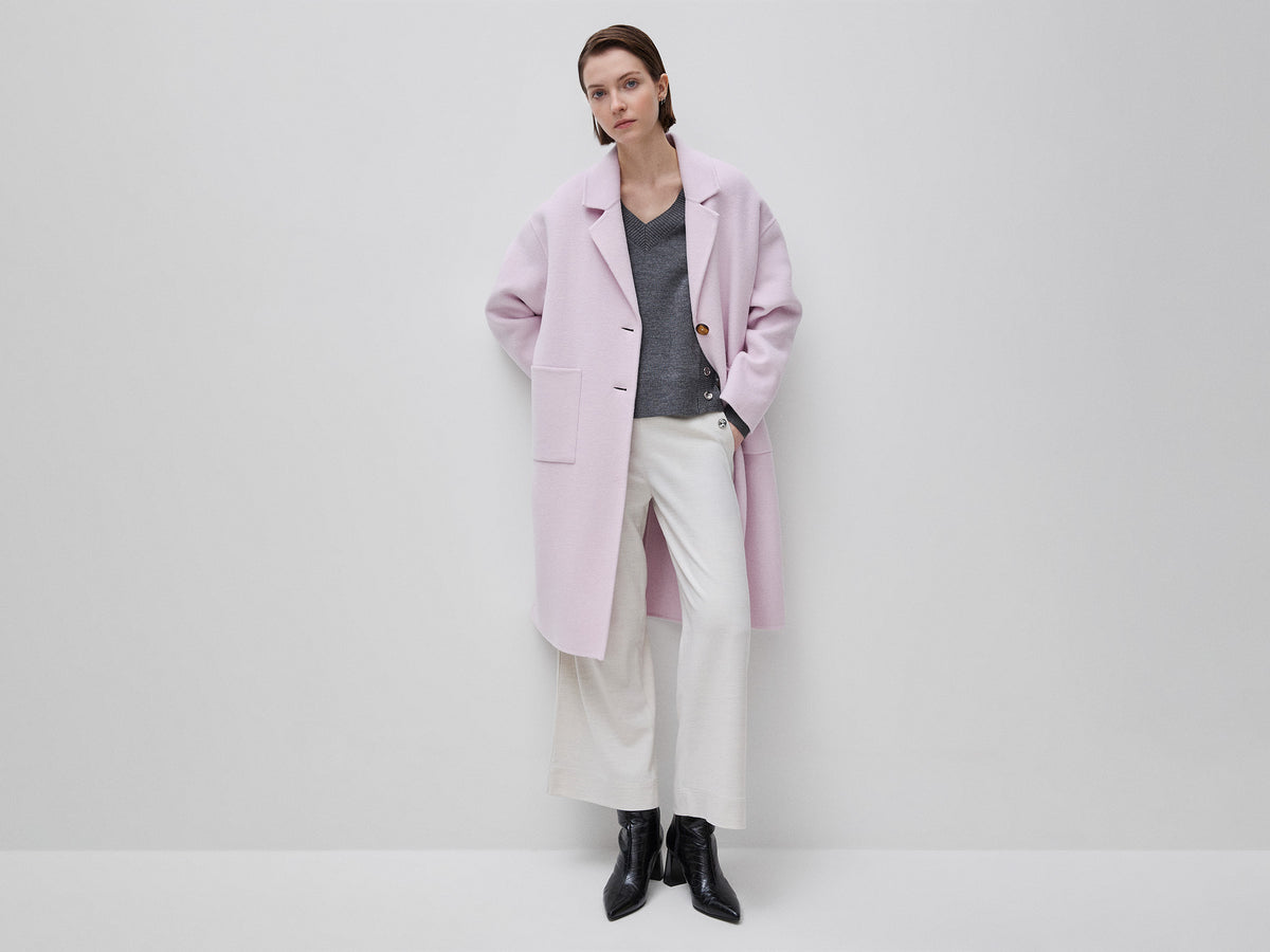 Long coat in wool blend