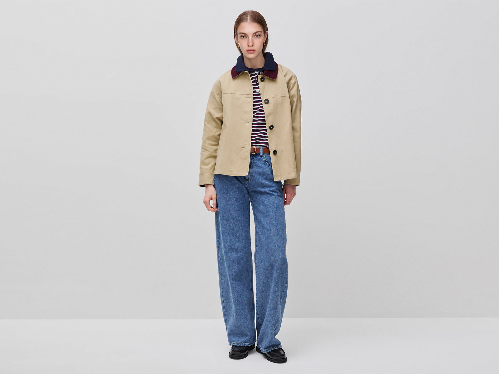 Jacket with velvet collar