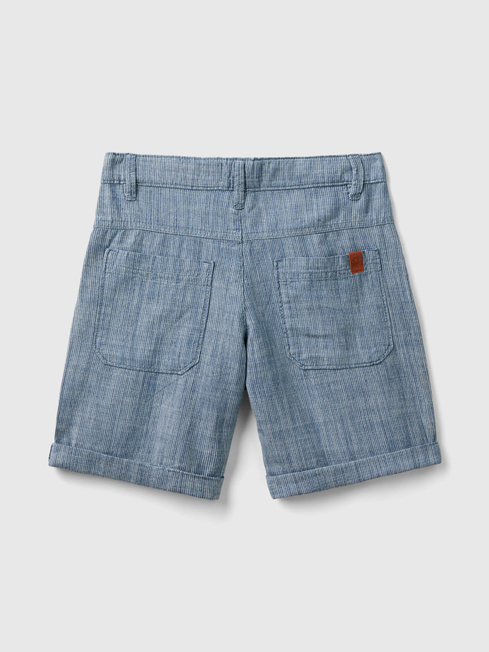 Shorts às riscas em chambray - ucb_image_BS