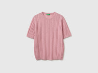 Short-sleeved linen blend sweater - ucb_image_FS