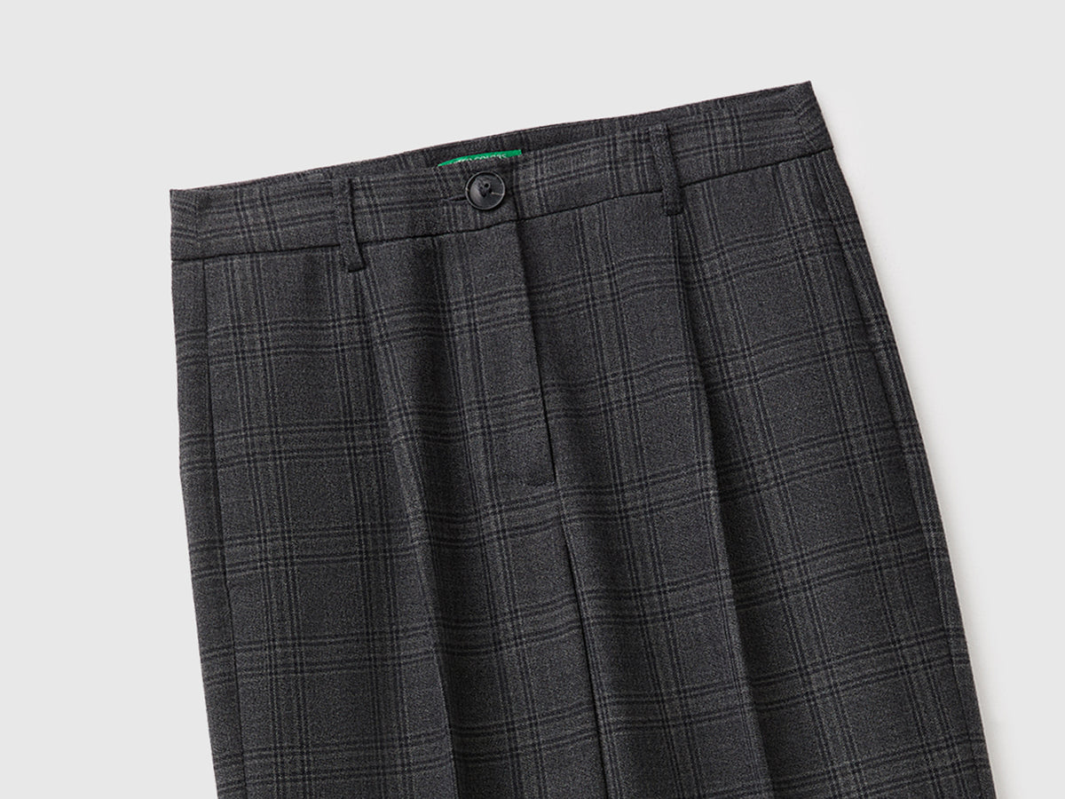 Calças tartan em viscose mista - ucb_image_FY