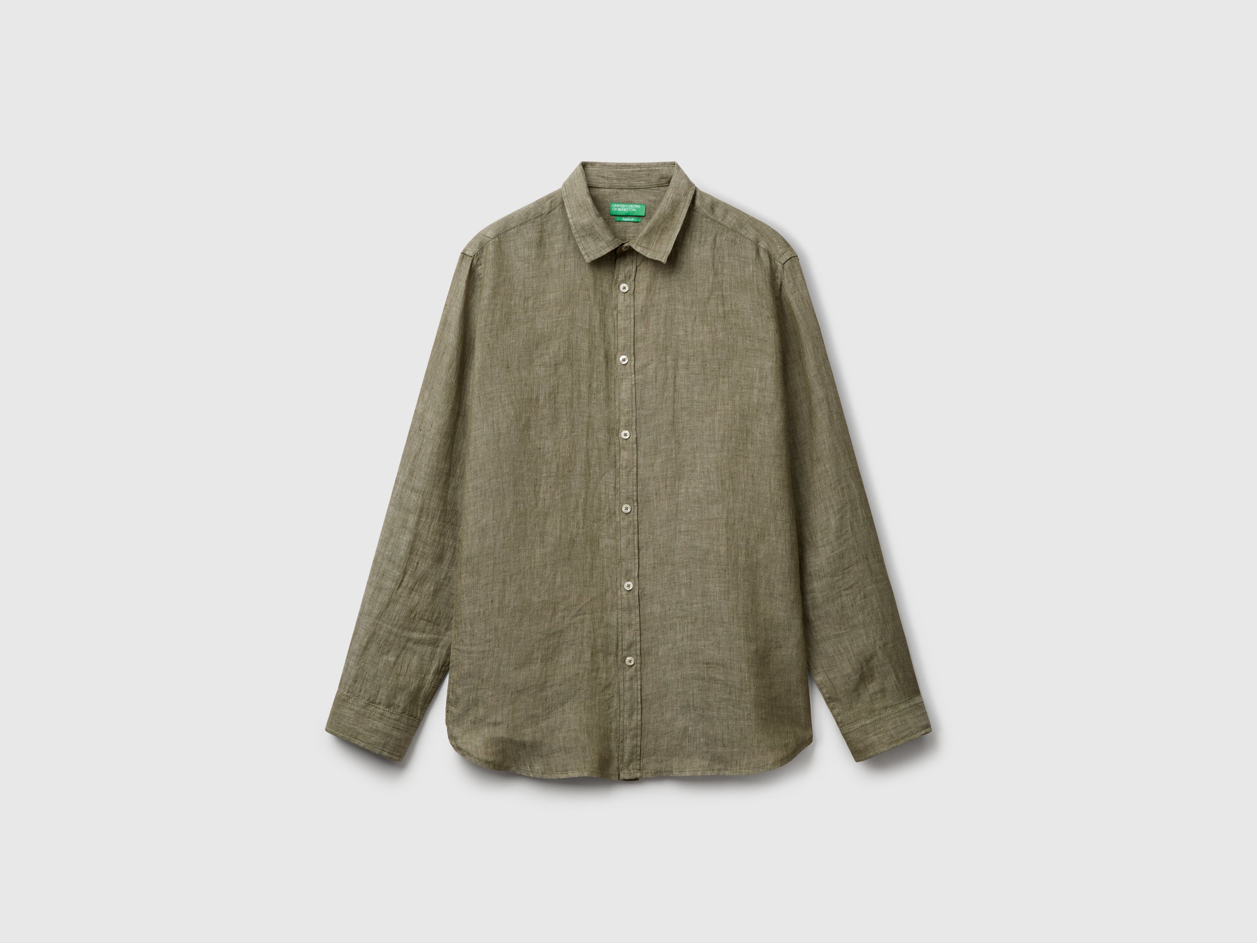 Military green shirt in pure linen - ucb_image_FS