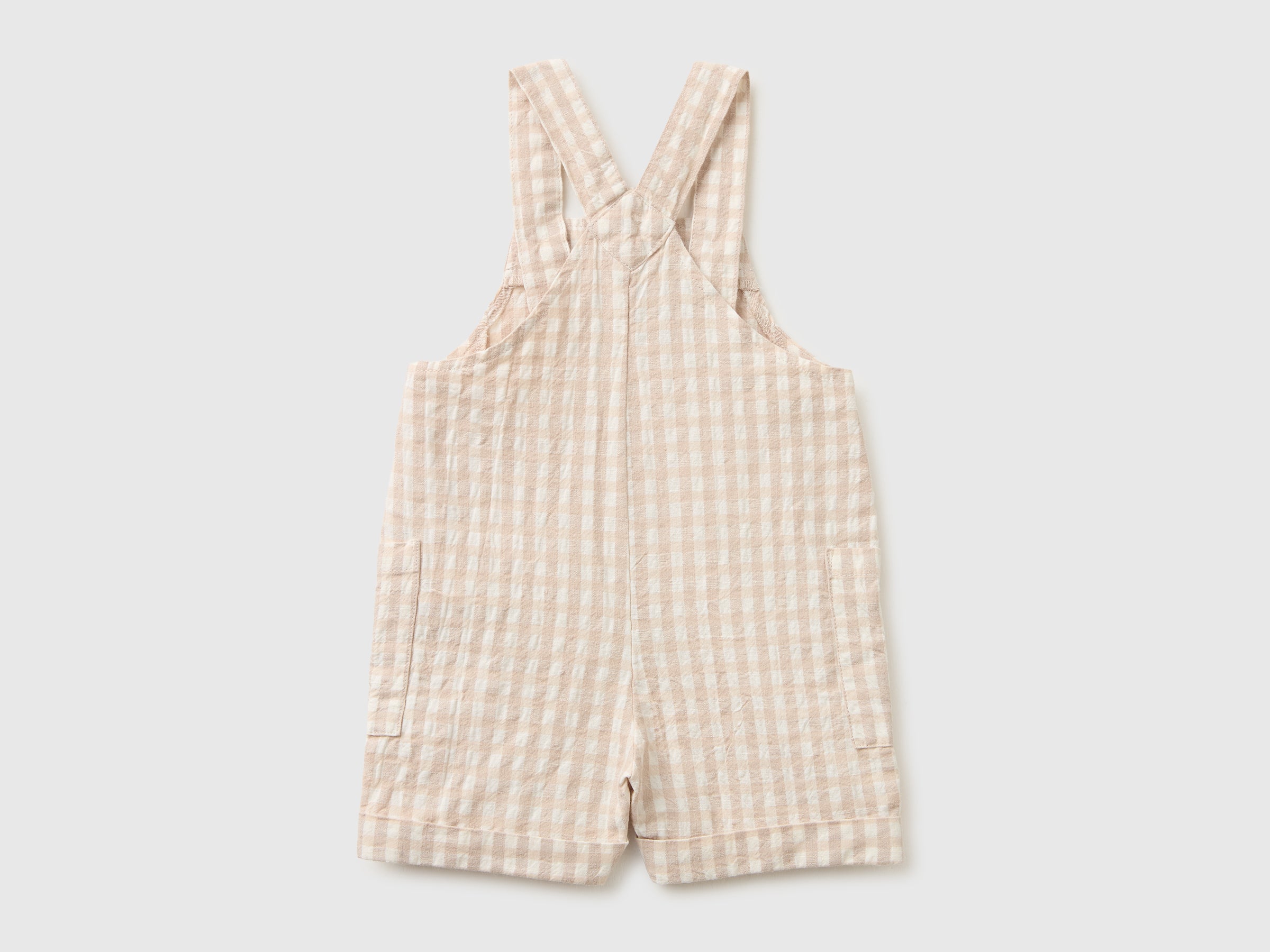 Checkered linen blend overalls - ucb_image_BS