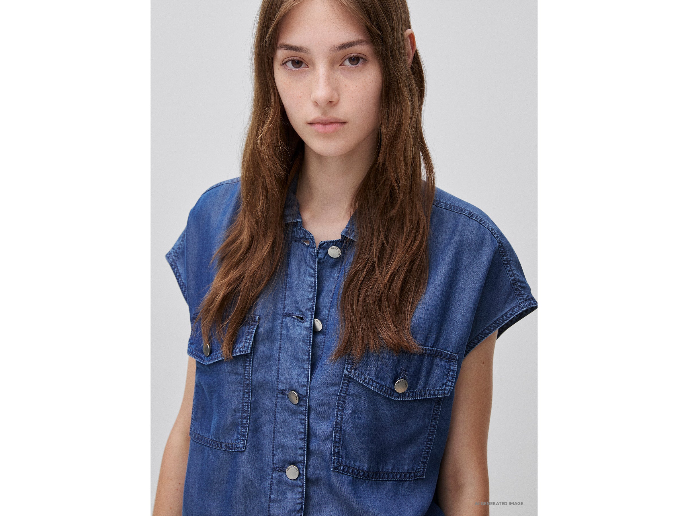 Casaco sem mangas em chambray - ucb_image_FY