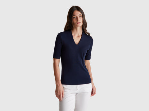 T-shirt slim fit em algodão de fibra longa - ucb_image_F