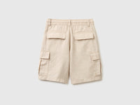 Linen blend cargo Bermuda shorts - ucb_image_BS